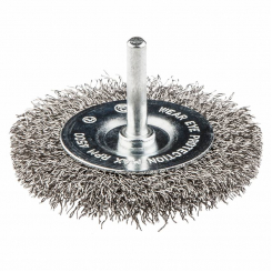Щітка дротяна дискова 75 мм , INOX, хвостовик