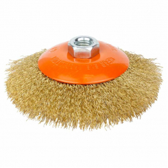 Щітка дротяна конусоподібна Ø125мм М14×2мм (латунована) GRAD (9035125)