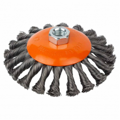 Щітка дротяна конусоподібна Ø125мм М14×2мм (сталева кручена) GRAD (9040125)