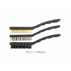 Щітка дротяна міні VOREL, Набір 3шт, l=170мм