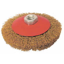 Щітка конусна MASTERTOOL з латуньованого рифленого дроту 115 мм М14 19-8111