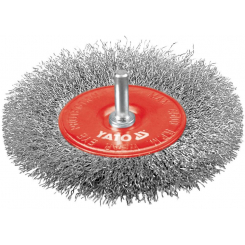 Щітка - крацовка YATO "ПЛОСЬКА" зі стрижнем Ø=100мм [12/96], шт