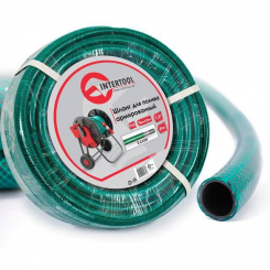 Шланг садовий, тришаровий, зелений, 1/2", 20 м, армований, PVC INTERTOOL GE-4023