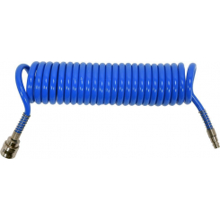 Пневматичний шланг. Спіральне поліуретанове швидке з'єднання YATO Ø = 6,5 / 10 мм, тиск ≤12 Бар, l = 5 м, ш