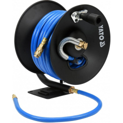 Шланг пневматичний ПВХ на бобіні ЯТО з швидкоз'єднаний. нарешті; Ø=10мм, макс. тиск 20 Bar, l=15м