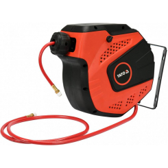 Шланг пневматичний ПВХ на котушці YATO із швидкоз'єднаним. наконечни-ми 1/4", Ø=6,5 мм, тиск-20Bar, l= 14м