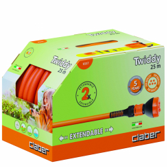 Шланг поливальний пружинний 1/2" TWIDDY 25м, з конекторами і розпилювачем