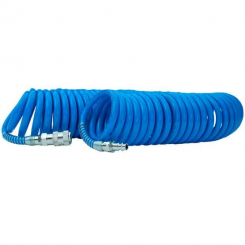 Шланг спіральний поліуретановий 6.5*10 мм, 15 м, зі швидкороз'ємними з'єднаннями INTERTOOL PT-1712
