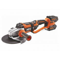 Шліфмашина кутова безщита. акум. AEG, 18В, Ø230мм, 2Х5А/год, зар.пр, 5500об/хв, кейс