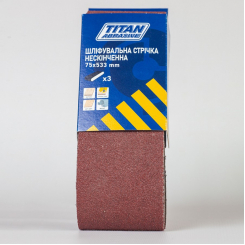 Шліфувальна стрічка нескінченна TITAN ABRASIVE 75*533мм Р 80 (3шт)