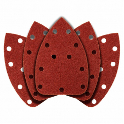 Шліфувальний папір на липучці дельта 140 х 140 х 80 мм, К40, 5 шт, з отворами