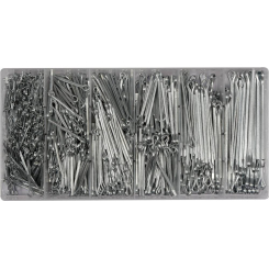 Шплінти прямі різних розмірів YATO, набір 1000 шт.