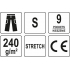 Штани робочі чорні YATO, розмір S; 9 киш 64%- поліестер, 34%- бавовна, 2%-еластан, відсвічув вставки