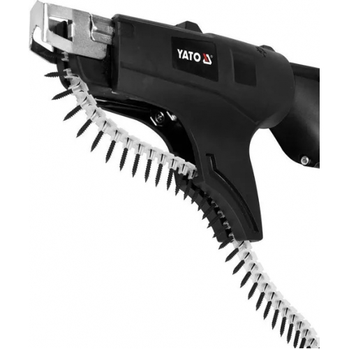 Шуруповерт для шурупів до г/к мережних плит YATO: 550 Вт, з обоймою для шурупів: Ø= 3,5 мм, l= 22-55 мм