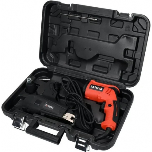 Шуруповерт для шурупів до г/к мережних плит YATO: 550 Вт, з обоймою для шурупів: Ø= 3,5 мм, l= 22-55 мм