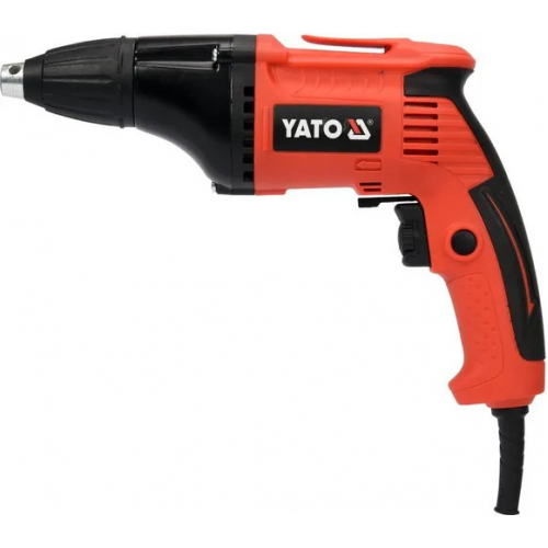 Шуруповерт для шурупів до г/к мережних плит YATO: 550 Вт, з обоймою для шурупів: Ø= 3,5 мм, l= 22-55 мм