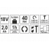Шуруповерт-дриль ударний акумуляторний YATO Li-Ion 18 В 2 Агод 40 Нм