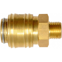 Швидкознімне латунне пневматичне з'єднання YATO, Ø= 1/4" і зовнішньо. різьбове Ø= 1/4"