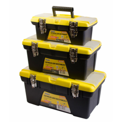 Скриньки для інструменту MASTERTOOL комплект 3 шт 13"+16"+19" знімні органайзери металеві замки (79-2313/2316/2319) 79-2004