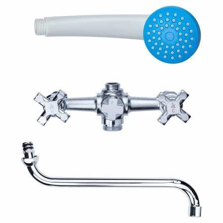 Змішувач QN 1/2" для ванни гуска вигнутий дивертор AQATICA