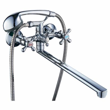 Змішувач VD 1/2" для ванни гусак прямий 350мм дивертор вбудований шаровий TAU (VD-5C261C)