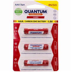 Сольова батарейка Quantum Hard R03P/AAA 3шт/уп  blister