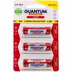 Сольова батарейка Quantum Hard R6P/AA 3шт/уп  blister