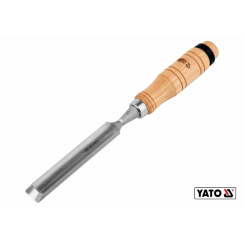 Стаміска напівкругла YATO: b=25 мм, клинок-125 мм, дерев'яна ручка-112 мм