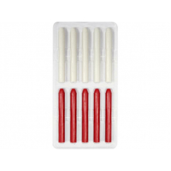 Стержні воскові для олвця-автомата VOREL Ø= 10 мм, l= 85 мм, 5 червоні і 5 білі