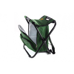 Стілець розкладний без спинки (стальний каркас) з термосумкою-рюкзаком Ø19 мм 28х35х43см СИЛА