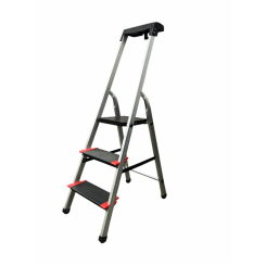 Стремянка 3сх. верх.сх.-0,63м KMH0103BP, сходинки 13см., анодований алюміній