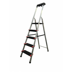 Стремянка 5сх. верх.сх.-1,09м KMH0105BP, сходинки 13см., анодований алюміній