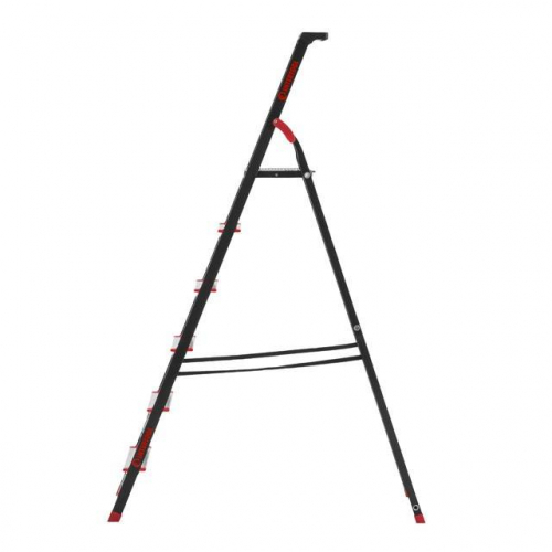 Драбина 6 сходинок, лоток для інвентарю, сталевий профіль, висота верхньої сходинки 1280 мм, 481*1138*1787 мм, 150 кг INTERTOOL LT-0056