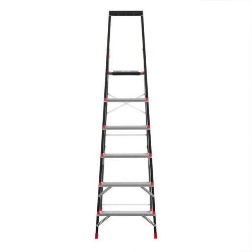 Драбина 6 сходинок, лоток для інвентарю, сталевий профіль, висота верхньої сходинки 1280 мм, 481*1138*1787 мм, 150 кг INTERTOOL LT-0056