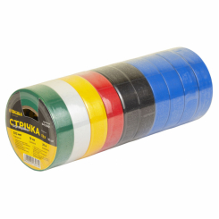 Стрічка ізоляційна ПВХ кольорова 0.13мм×19мм×20м (10шт) SIGMA (8413061)