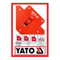 Струбцина магнітна для зварювання з перемикачем YATO: 13.5 кг, 107 х 160 х 26 мм