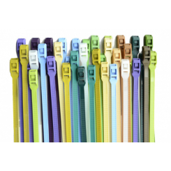 Стяжка кабельна з низьким профілем замку 8x400 блакитний (100шт) APRO