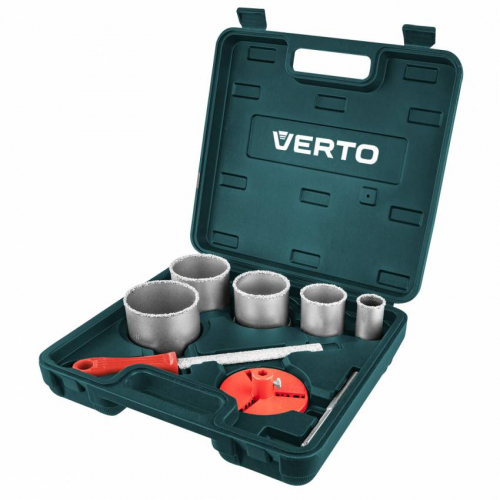 Свердла для плитки з вольфрамовим напиленням - 32-83 мм, набір 5 шт + напильник