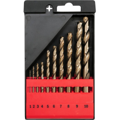 Свердла кобальтові по металу YATO Co-HSS Ø=1-10 мм компл. 10 шт., компл