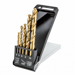 Свердла по металу HSS-TiN, 4.0 - 10 мм, набор 5 шт.