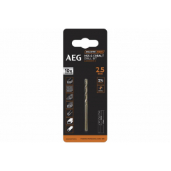 Свердло AAKHSSCBT2-5 AEG, HSS-Co, Ø2.5х30х57мм, 1шт.