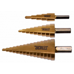 Свердло конічне ступінчасте по металу STHOR: HSS 4241, 4-32мм