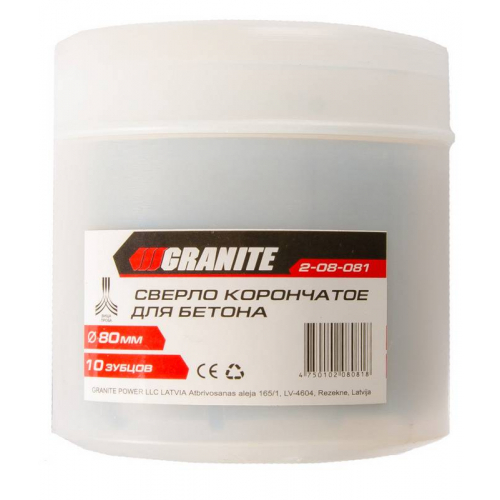 Свердло корончате GRANITE для бетону 80 мм 10 зубців 2-08-081