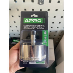 Свердло корончате трубчате с алмазним напиленням для скла і кахлю 65 мм  (APRO)