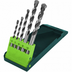 Свердло по бетону, 4-10 мм, набір 5 шт.