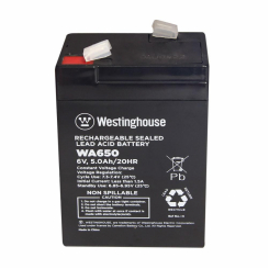 Свинцево-кислотна акумуляторна батарея Westinghouse 6V, 5Ah, terminal F2, 1шт 101*48*70 мм