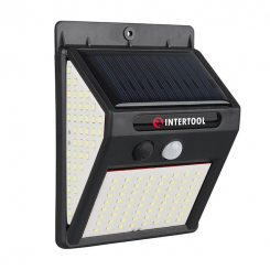 Світильник акумуляторний настінний 144SMD, вуличний, сонячна панель, датчик руху INTERTOOL LB-0114
