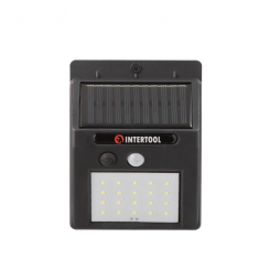 Світильник акумуляторний настінний 20 SMD LED, вуличний, сонячна панель, датчик руху INTERTOOL LB-0112