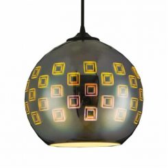 Світильник підвісний SPECTRUM Е27 3D-ефект круглий хром