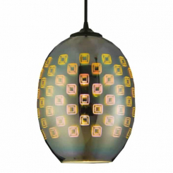 Світильник підвісний SPECTRUM Е27 3D-ефект овальний хром